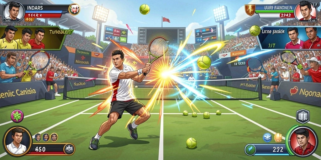 Screenshot dari gameplay yang menampilkan level menantang.
