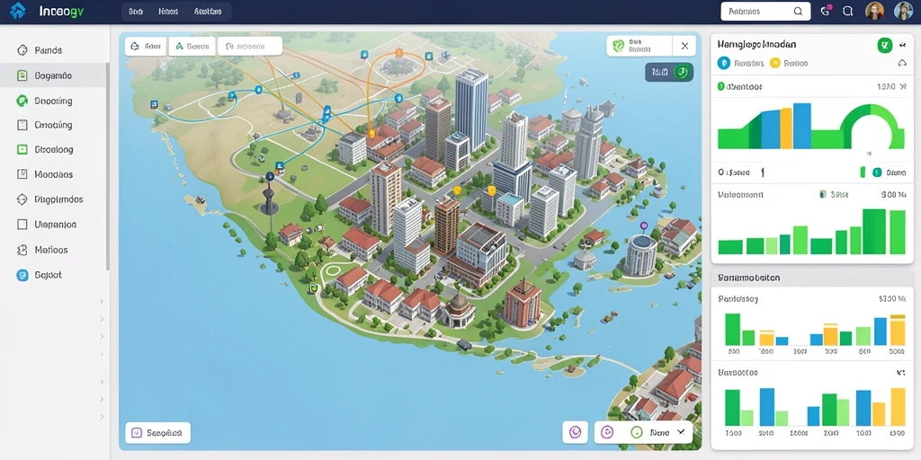 Screenshot menampilkan dunia fantasi yang indah.